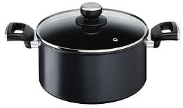 Tefal Каструля Unlimited, скляна кришка, 5,3 л, чорний, алюміній