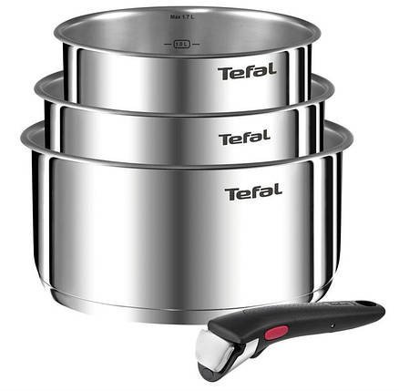 Tefal Набір посуду Ingenio Emotion, змінна ручка, 4предмети, нержавіюча сталь, бакеліт, фото 1