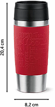 Tefal Термочашка Travel Mug Classic, 360мл, нержавіюча сталь, червоний, фото 4