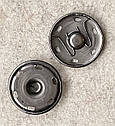 Пришивні кнопки металеві для одягу Ø25 мм 12 шт/уп ГРАФІТ, фото 2