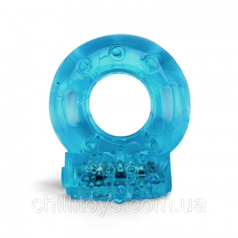 Кільце ерекційне з вібрацією Reusable Cock Ring, Блакитний