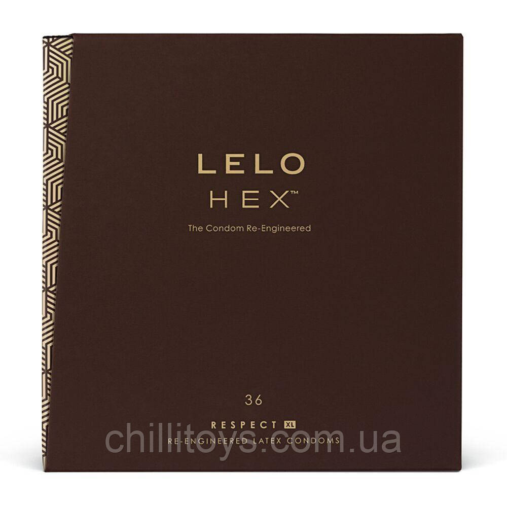 Презервативи LELO HEX Condoms Respect XL 36 Pack, тонкі та суперміцні, збільшений розмір, фото 1