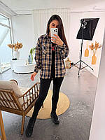 Сорочка жіноча в карту на ґудзиках 42-46 48-52