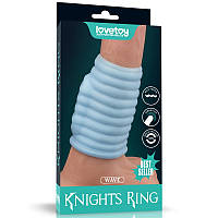 Насадка на пеніс Vibrating Wave Knights Ring Blue, Блакитний