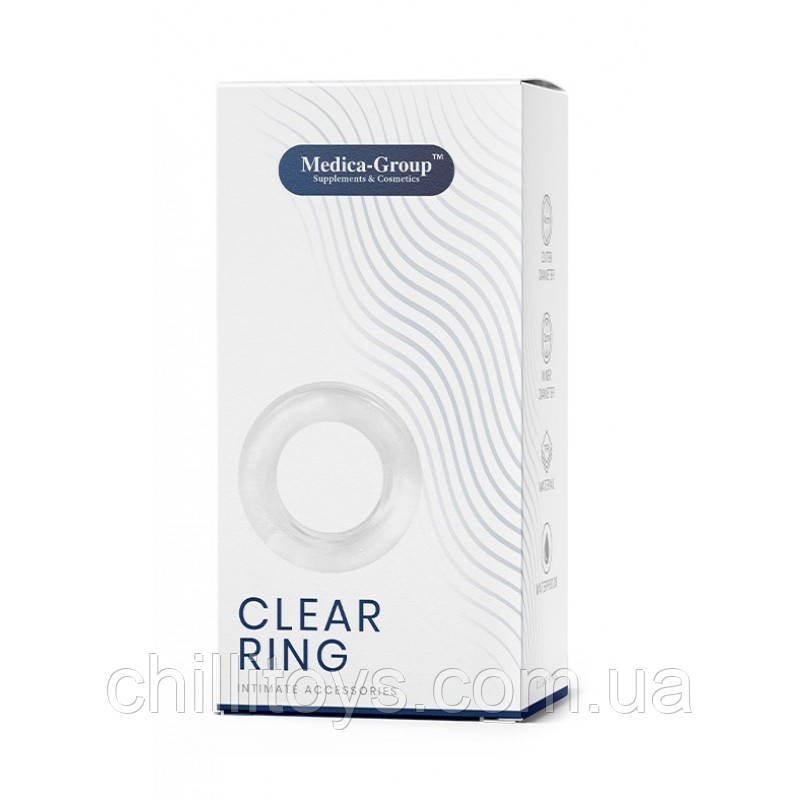 Прозоре ерекційне кільце медичне Clear Ring Intimate, Прозрачный