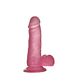 Силіконовий фалоімітатор рожевий Jelly Studs Crystal Dildo Small, Рожевий, фото 3