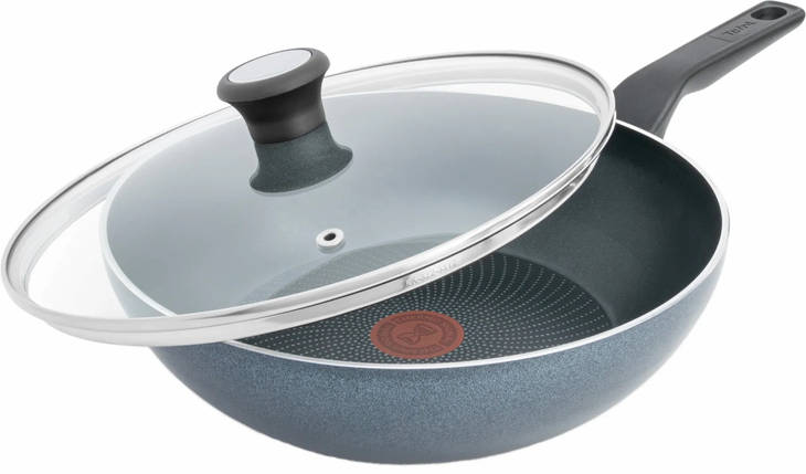 Tefal Сковорода ВОК з кришкою Generous Cook, 28см, алюміній, бакеліт, скло, чорний, фото 1