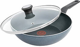 Tefal Сковорода ВОК з кришкою Generous Cook, 28см, алюміній, бакеліт, скло, чорний