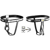 Male Fully Adjustable Model-T Stainless Steel Premium Chastity Device with Hole Cage Cover BLACK, фото 2