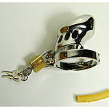 Stainless Steel Master Series Chastity Cage with 1 45 mm Steel Rolling Ring, фото 2