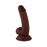 Фаллоимитатор на присоске Realistic Dong Brown Mr. Rude 6.7, Коричневий, фото 3