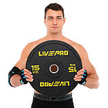 Бамперні диски для кросфіту гумові Bumper Plates LiveUp LP8331-15 1 шт х 15 кг, фото 5