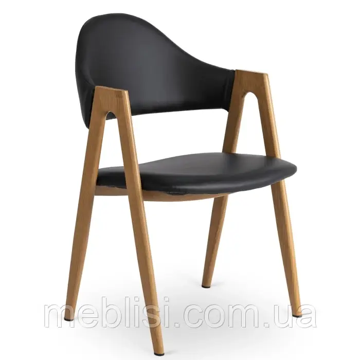 Стілець чорний, ніжки дуб золотий WILLY (MEBEL ELIT) ME.WILLY/CZ/E/K