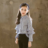 Детская рубашка в полоску на девочку