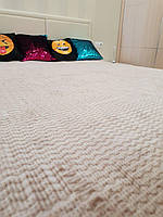 Теплый двуспальный плед-покрывало волна из микрофибры на диван, плюшевый плед в спальню на подарок