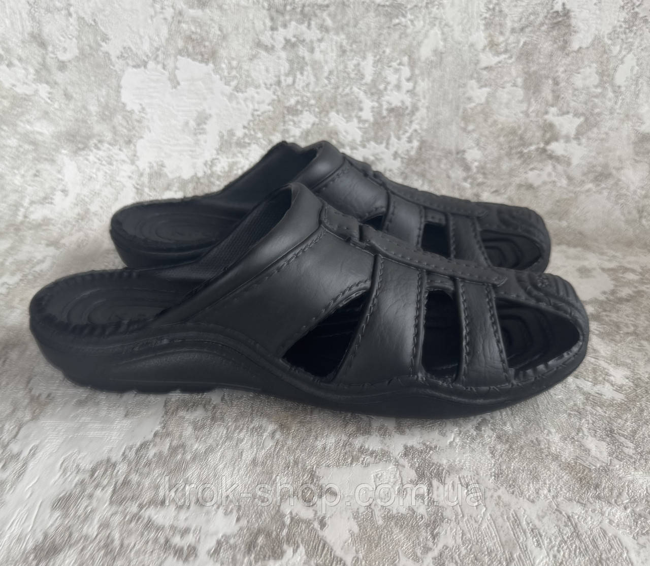 Шльопанці чоловічі одноколірні Крок гуртом, фото 1