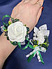 Весільний набір для свідків в смарагдовому кольорі (бутоньєрка+браслет), фото 2