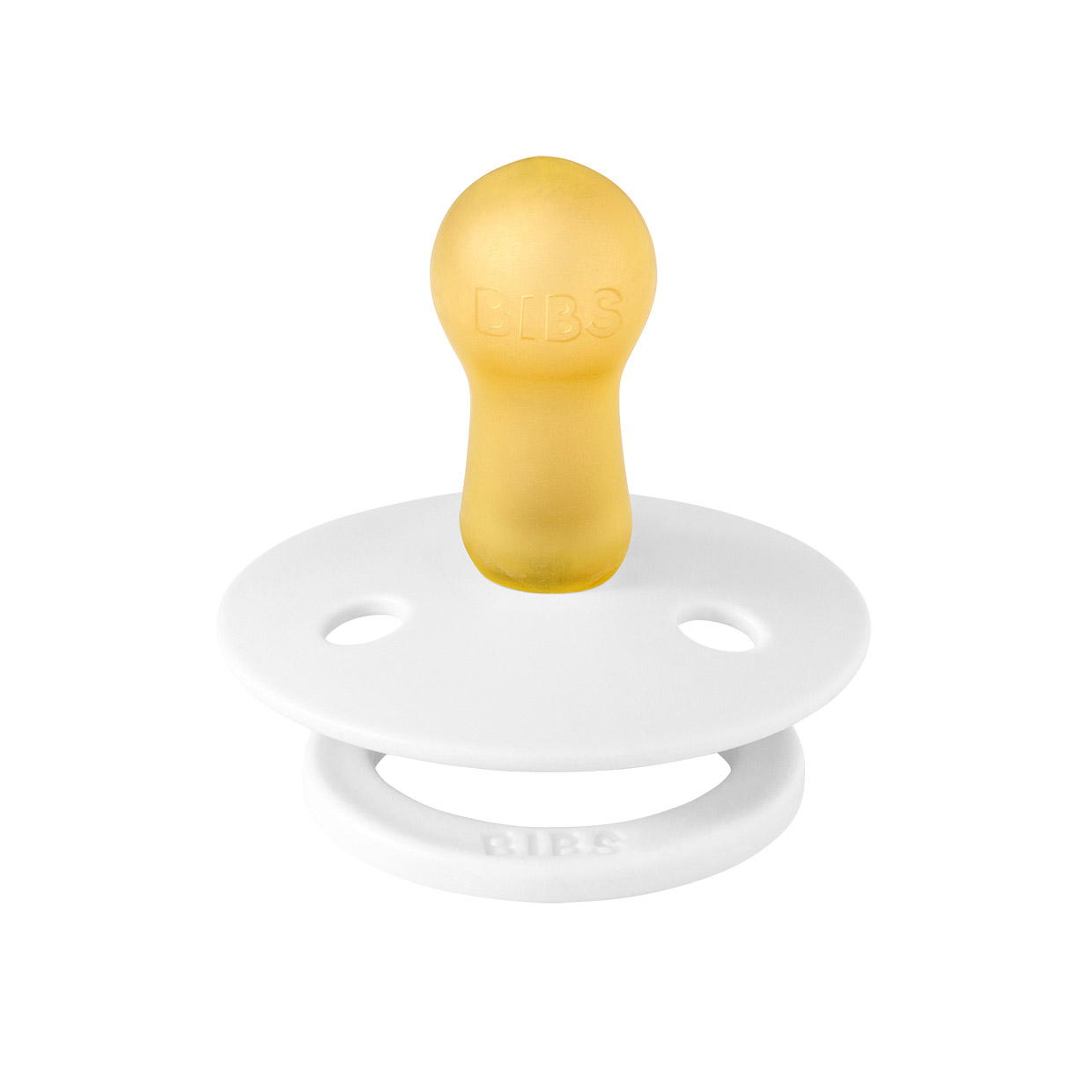 Пустушка BIBS Colour Latex Round (кругла) від 6 міс – White, фото 1