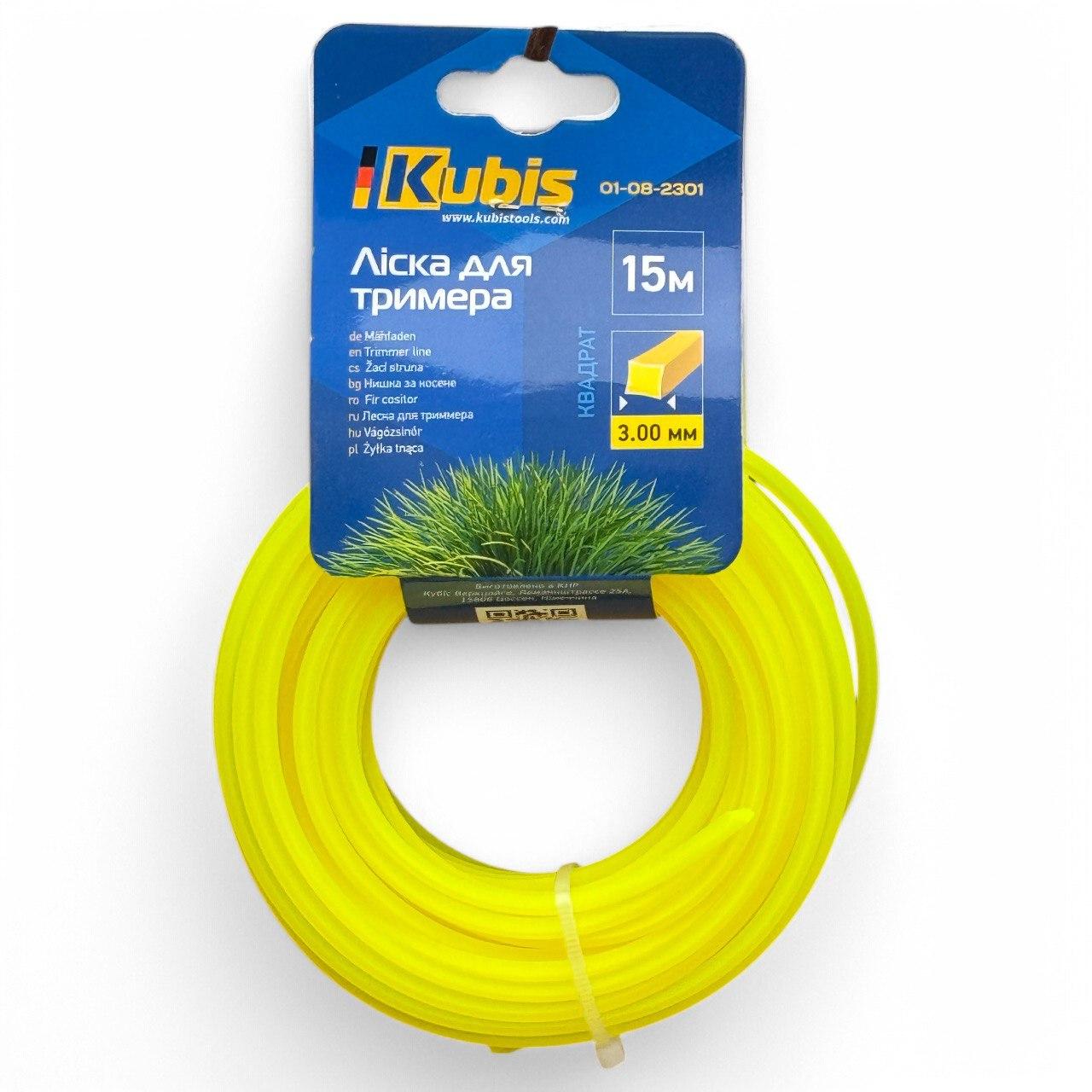 Ліска для тримера Kubis квадрат 3,00мм x15м (01-08-2301)