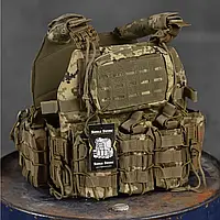 Плитоноска с подсумками Single Sword, двойная система быстрого сброса пиксель, art.fly