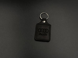 Брелок шкіряний. Audi. 43x65мм. Колір Чорний.