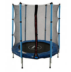 Дитячий батут з зовнішньою сіткою діаметром 140 см Atleto. Різні кольори. Синій колір!