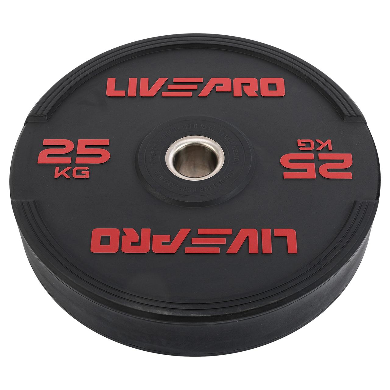 Бамперні диски для кросфіту гумові Bumper Plates LiveUp LP8331-25 1 шт х 25 кг