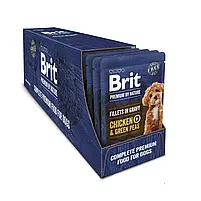 Вологий корм Brit Premium By Nature з філе курки та горошком у соусі для собак малих порід 85 г, фото 4