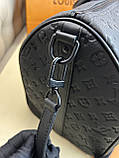 Дорожня сумка чорна Louis Vuitton Keepall Monogram Taurillon спортивна якість преміум, фото 3