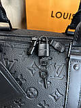 Дорожня сумка чорна Louis Vuitton Keepall Monogram Taurillon спортивна якість преміум, фото 6