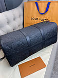 Дорожня сумка чорна Louis Vuitton Keepall Monogram Taurillon спортивна якість преміум, фото 8