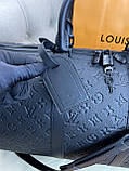 Дорожня сумка чорна Louis Vuitton Keepall Monogram Taurillon спортивна якість преміум, фото 9