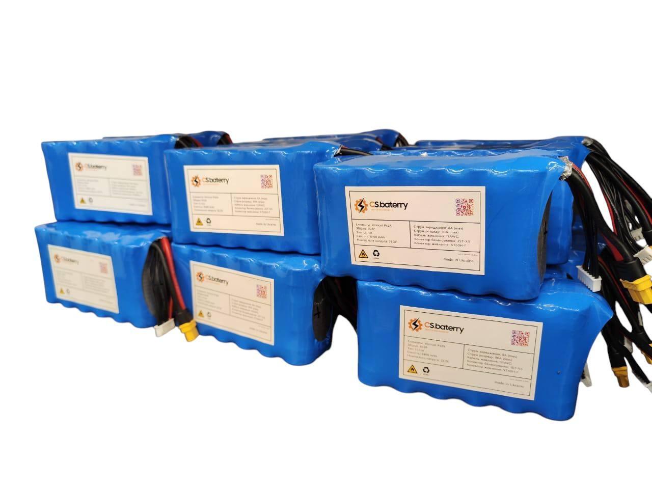 Акумуляторна збірка 6S2P на елементах 21700 Molicel INR21700-P42A 8 400 mAh 22.2VDC rev.2, фото 1