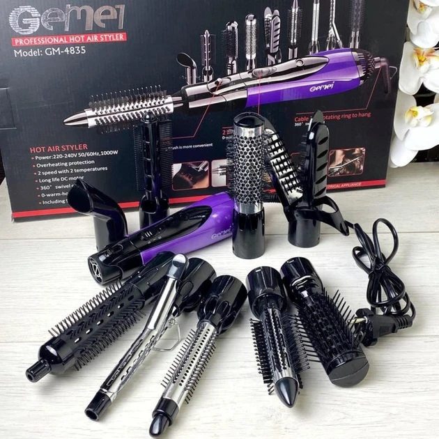 Фен для волосся 10 в 1 1000Вт Gemei GM-4835 12шт 7022, фото 1