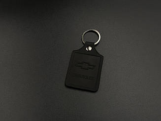 Брелок шкіряний. Chevrolet. 43x65мм. Колір Чорний.