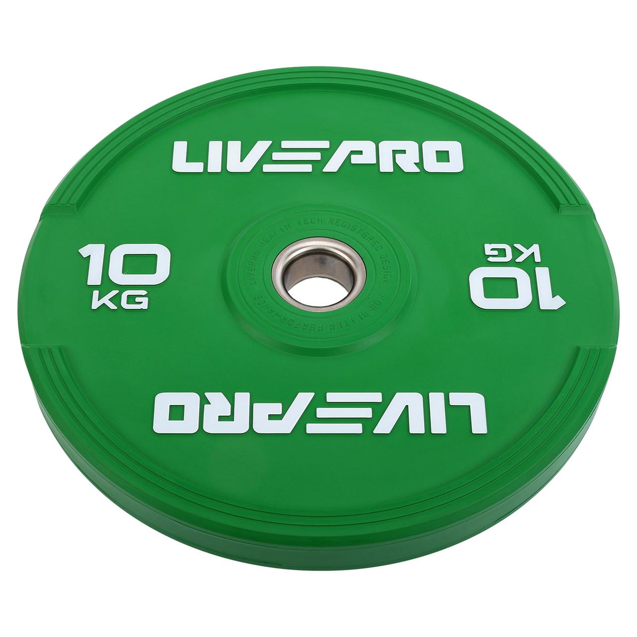 Бамперні диски для кросфіту гумові Bumper Plates LiveUp LP8332-10 1 шт х 10 кг