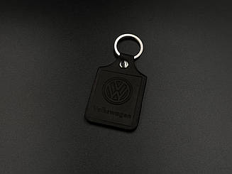 Брелок шкіряний. Volkswagen. 43x65мм. Колір Чорний.