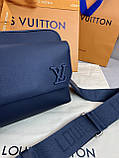 Сумка чоловіча через плече Louis Vuitton Fastline Blue месенджер якість преміум, фото 6