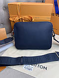 Сумка чоловіча через плече Louis Vuitton Fastline Blue месенджер якість преміум, фото 9