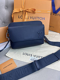 Сумка чоловіча через плече Louis Vuitton Fastline Blue месенджер якість преміум