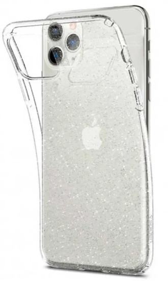 Силіконовий чохол для iPhone 11 Pro Max - Glitter з блискітками, Прозорий