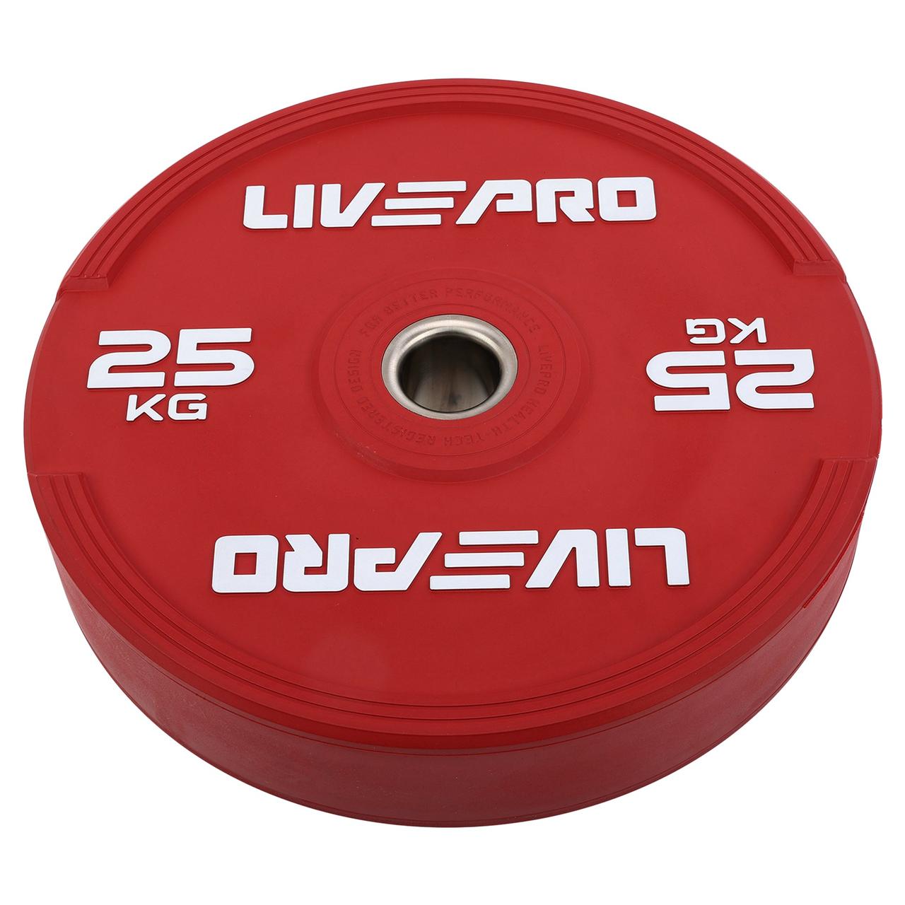 Бамперні диски для кросфіту гумові Bumper Plates LiveUp LP8332-25 1 шт х 25 кг