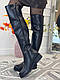 Ботфорти жіночі шкіряні на потовщеній підошві, колір чорний, фото 3