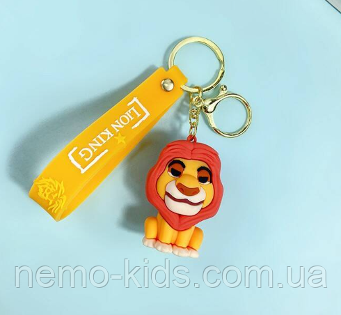 Оригінальний силіконовий брелок Король Лев Симба, Круті брелоки, Брелоки на сумку, фото 1