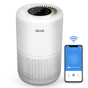 Очищувач повітря Levoit Core 200S Smart Wi-Fi, фільтр 3 в 1 True HEPA, активоване вугілля, дистанційне керування