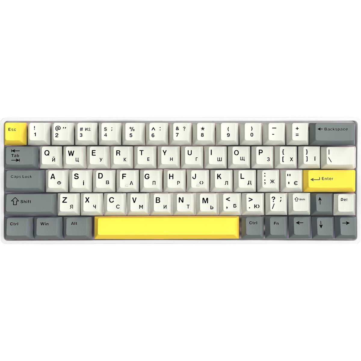 Клавіатура бездротова Epomaker EP64 60% Mulan Switch Hot-Swap (2.4G/BT/USB) RGB UA White (EP64-W-M) Білий DS