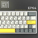 Клавіатура бездротова Epomaker EP64 60% Mulan Switch Hot-Swap (2.4G/BT/USB) RGB UA White (EP64-W-M) Білий DS, фото 6