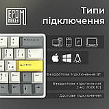 Клавіатура бездротова Epomaker EP64 60% Mulan Switch Hot-Swap (2.4G/BT/USB) RGB UA White (EP64-W-M) Білий DS, фото 10