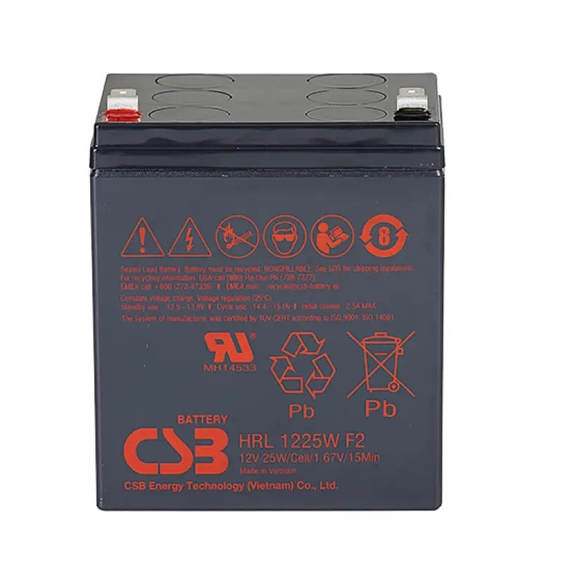 Акумуляторна батарея CSB 12 V 5.8 AH (HRL1225WF2) AGM Чорний DS