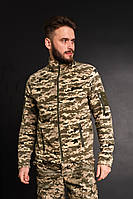 Кофта флісова чоловіча військова тактична з липучками під шеврони ЗСУ Піксель 8710 48 розмір хакі corvette